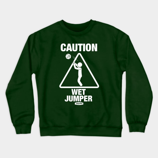 Caution Wet Jumper - Green/White Crewneck Sweatshirt by TABRON PUBLISHING